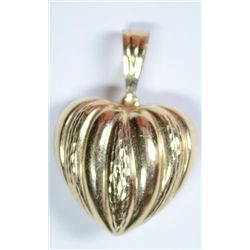 14kt Puffed Heart Pendant