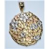 Image 1 : 14K Tri Colored Gold Floral Pendant