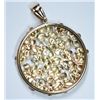 Image 2 : 14K Tri Colored Gold Floral Pendant