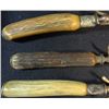 Image 2 : Vintage Lot of Three Bone Handled Carving Forks, in Fair to Good condition.
