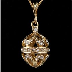 Crystal Faberge Inspired Egg Pendant