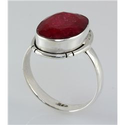 RUBY CORRUNDUM 21.93CTW STERLING SILVER RING