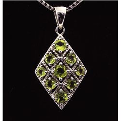 2.17CTW Natural Peridot Sterling Silver Pendant 2.93g