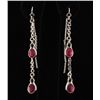 Image 1 : Sterling Silver Drop Dangle 9.75ctw Ruby Earring