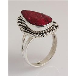 RUBY CORRUNDUM 32.35CTW ANTIQUE LOOKS .925 RING