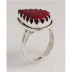 RUBY CORRUNDUM 27.31CTW UNIQUE DESIGN .925 RING