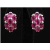 Image 1 : 7.00ctw Pink Ruby Sterling Silver Cluster Earring 5.51g