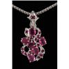 Image 1 : 3.29ctw Ruby Sturdy Cluster Princess Silver Pendant 3.0