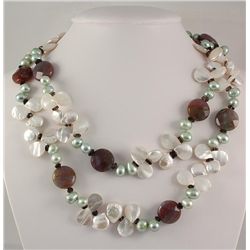 784.00CTW FASHION MOTHER OF PEARL & PEARL NECKLACE