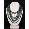 Image 1 : 826.00CTW PRUSSIAN BLUE 8ROW MOTHER OF PEARL NECKLACE