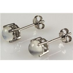Moonstone Gemstone 1.30ctw Silver Stud Earring 0.64g