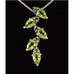 2.60CTW Chorme Diopside&Peridot Silver Pendant 2.00g