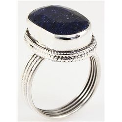 SAPPHIRE CORRUNDUM 40.30CTW ANTIQUE LOOKS .925 RING