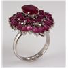 Image 1 : 7.76ctw Pink Ruby Cluster Sterling Silver Ring 5.67g