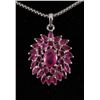 Image 1 : 7.76ctw Pink Ruby Cluster Sterling Silver Pendant 3.36g