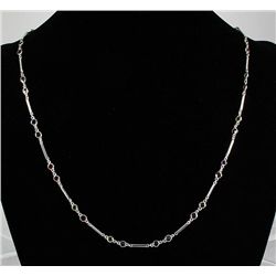 9.60CT Multi-color Sapphire Silver Bezel Necklace 7.84g