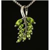 Image 1 : 2.55CTW Natural Peridot Sterling Silver Pendant 3.27g