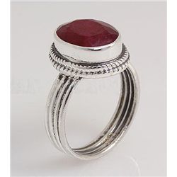 RUBY CORRUNDUM 25.20CTW ANTIQUE LOOKS .925 RING