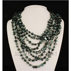 1041.00CTW WARM GREEN 8ROW MOTHER OF PEARL NECKLACE