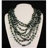 Image 1 : 1041.00CTW WARM GREEN 8ROW MOTHER OF PEARL NECKLACE