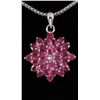 Image 1 : Flower Cluster 3.83g Sterling Silver Ruby Pendant 7.00c