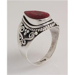 RUBY CORRUNDUM 31.25CTW ANTIQUE LOOKS .925 RING