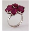Image 1 : Cute Flower 4.31g Sterling Silver Ruby Ring 14.70ctw