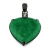 Image 2 : 5.92g Natural Heart Jade Set Silver Round Cubic Zircon