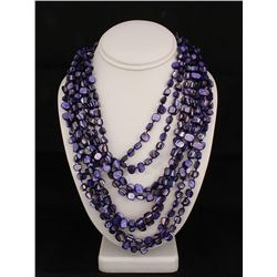 1049.00CTW PURPLE 8 ROW MOTHER OF PEARL NECKLACE