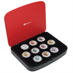 2012 Year of the Dragon 1 oz Colorized 10 Coin Silver S