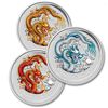 Image 2 : 2012 Year of the Dragon 1 oz Colorized 10 Coin Silver S