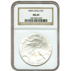 Certified Uncirculated Silver Eagle 2002-2008 MS69