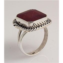 RUBY CORRUNDUM 31.32CTW ANTIQUE LOOKS .925 RING