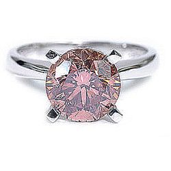 2.0 carat Solitaire Round Pink Diamond Ring 8.2mm RS 6.