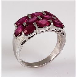 6.00ctw Pink Ruby Sterling Silver Ladies Ring 3.82g
