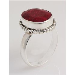RUBY CORRUNDUM 24.42CTW ANTIQUE LOOKS .925 RING