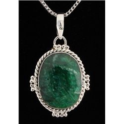 EMERALD BERYL 51.28CTW STERLING SILVER PENDANT