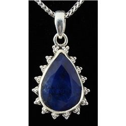 SAPPHIRE CORRUNDUM 31.51CTW SILVER PENDANT