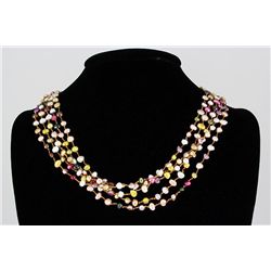 200.89CTW Multi Color Thread Freshwater Pearl Necklace