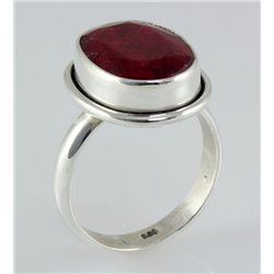 RUBY CORRUNDUM 25.34CTW STERLING SILVER RING