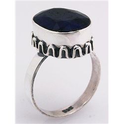 SAPPHIRE CORRUNDUM 29.32CTW ANTIQUE LOOKS .925 RING