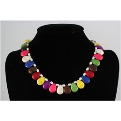 371.93CTW 16" MULTICOLOR FRESHWATER PEARL WITH TURQUISE