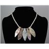 Image 1 : 201.62CTW 18" WHITE FRESHWATER CAPIZ PENDANT/MOTHER OF