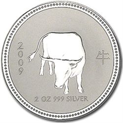 2009 2 oz Silver Lunar Year of the Ox