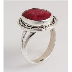 RUBY CORRUNDUM 27.05CTW ANTIQUE LOOKS .925 RING