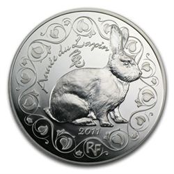 2011 5 Euro Silver France Year of the Rabbit Coin