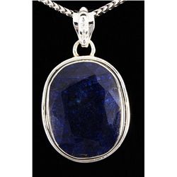 SAPPHIRE CORRUNDUM 46.46CTW SILVER PENDANT