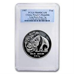 1987 5 oz Silver Panda Proof - Long