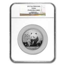 2012 5 oz Silver Panda Proof NGC PF-68