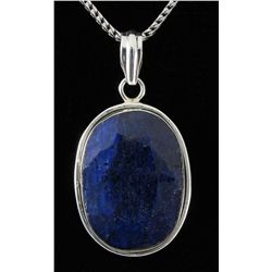 SAPPHIRE CORRUNDUM 59.78CTW SILVER PENDANT